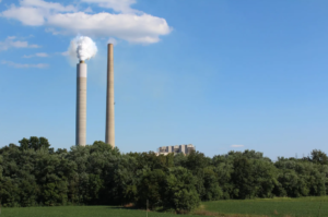 Coal plant smoke stacks
