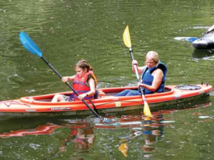 Two people kyaking down the mahoning river