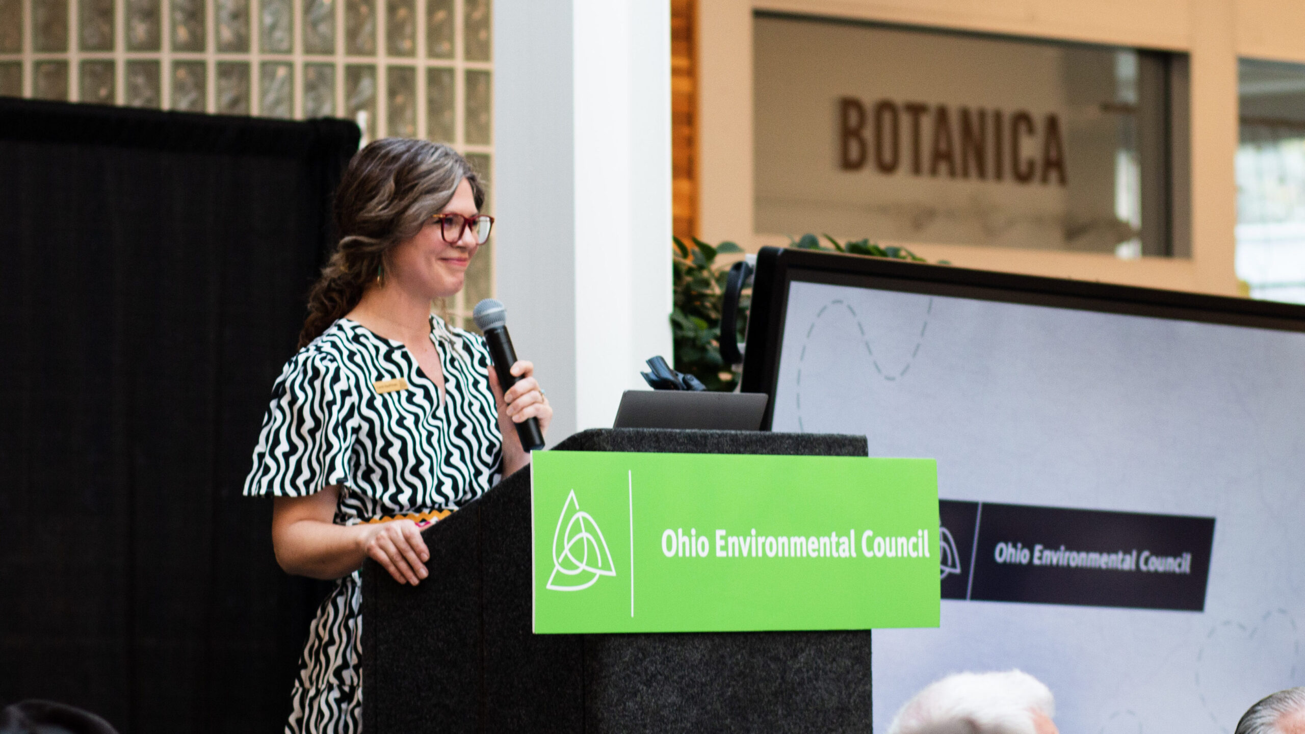 OEC Executive Director, Carol Kauffman giving a speech at the Green Gala 2023