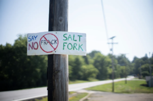 No Fracking in Salt Fork State Park sign. Photo Credit: Columbus Dispatch